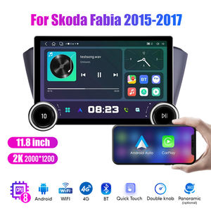 11.8 "diamante doppio manopole 2K QLED schermo 2 Din Android autoradio per <span class=keywords><strong>Skoda</strong></span> <span class=keywords><strong>Fabia</strong></span> 2015 2016 2017 Stereo Android Auto Carplay - Product Image 5