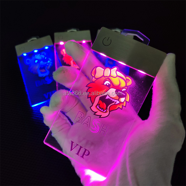 Colorful Printing Employee Retractable Name Visiting Card Custom ID Holder Exhibition Trade Show Events LED Acrylic ID Badges