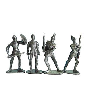 Ensemble <span class=keywords><strong>de</strong></span> Chevaliers Vintage en Étain Moulé sous Pression, Alliage <span class=keywords><strong>Plomb</strong></span>-Etain, Pièces <span class=keywords><strong>de</strong></span> Jeu Miniatures <span class=keywords><strong>de</strong></span> 8 cm, Figurines <span class=keywords><strong>de</strong></span> <span class=keywords><strong>Soldats</strong></span> Électroplaquées, Thème TV et Cinéma - Product Image 1