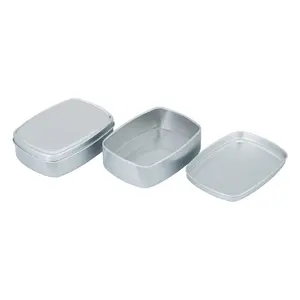 Lege Zilveren Ronde Rechthoek Aluminium Pot Snoepblikjes Blikken Snoeppot Voor Zeepverpakkingsdoos