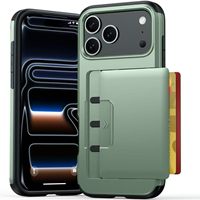 Coque de protection hybride antichoc pour iPhone 18 17 16 15 Pro Max, étui portefeuille antichoc avec fente pour cartes dissimulée