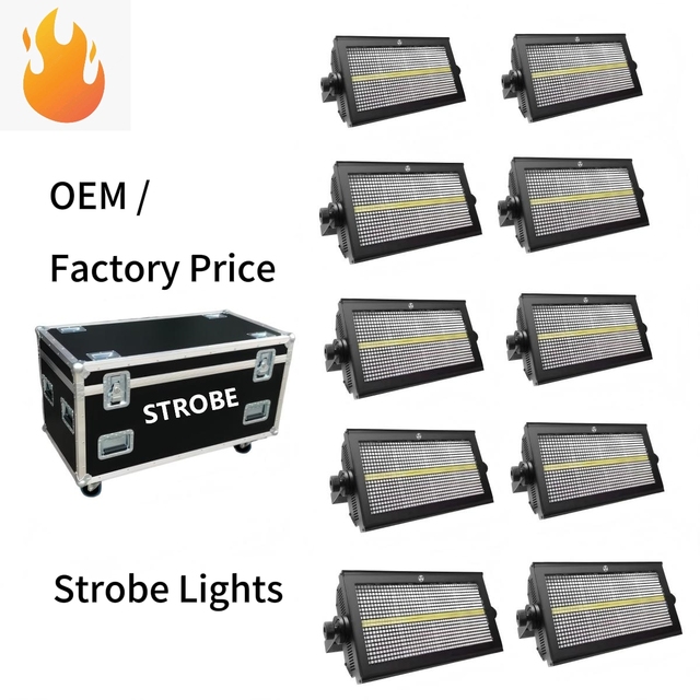 LED Panel 1000W Strobe Lights 48 Segment RGB+96pcs White Strobe Stage Lighting with Dyeing for Disco Party DJ