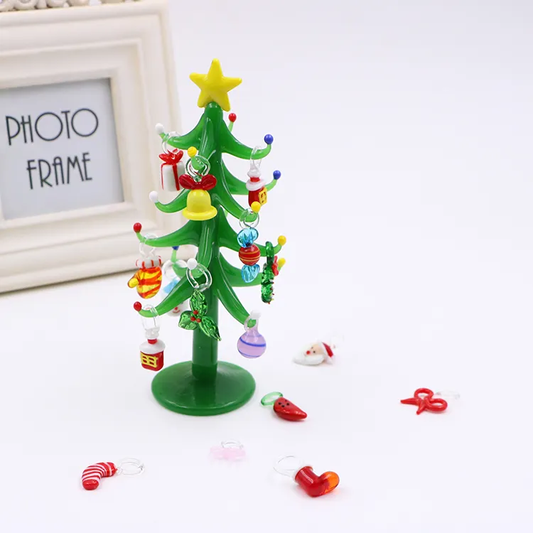 Adorno de árbol de cristal de Navidad artesanal de Murano hecho a mano