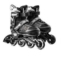 Patins à roulettes en ligne en gros, taille réglable, avec roues en PU, rangée unique, roues lumineuses, doublure confortable, support en alliage