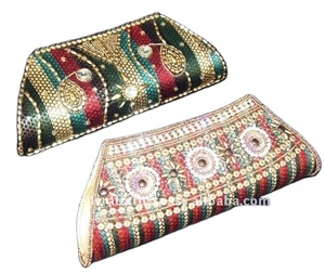 LOWELLCRAFT SATIN PILLLOW SHAPED <b>WEDDING</b> WOMEN HAND PURSE <b>CLUTCH</b> BAG - Product Image 1