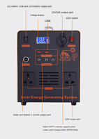 Station Portable à Onde Sinusoïdale Pure 1200Wh/1700Wh, Générateur Solaire MPPT 600W 1000W, Système de Stockage d'Énergie LiFePO4 pour la Maison