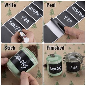 Etiquetas de <span class=keywords><strong>pizarra</strong></span>, pegatina de <span class=keywords><strong>pizarra</strong></span> reutilizable impermeable, etiquetas de tiza de <span class=keywords><strong>vinilo</strong></span>, <span class=keywords><strong>autoadhesivo</strong></span>, pegatina de embalaje de contenedor de alimentos de cocina - Product Image 5