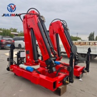 Grue de pont marine hydraulique pliante de 2 tonnes pour le levage de marchandises en mer, pour bateaux et navires, fabriquée en usine