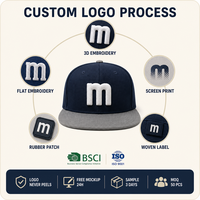 Casquette de baseball personnalisée en sergé marine à visière plate, 6 panneaux, snapback, visière grise brodée, réglable, vente en gros, OEM, faible MOQ