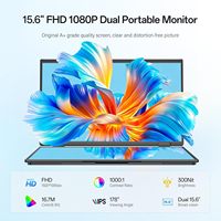 Moniteur portable double 15,6 pouces 1920x1080, double, empilable et pliable |   Réglage de l'écran 315 |   Panneau IPS |   Luminosité 300cd |