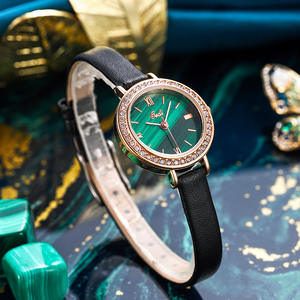 Montre élégante pour femme, ronde et élégante, sertie de diamants, étanche, à quartz. - Product Image 1