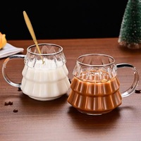 Tasse à cône de pin simple en verre à haute teneur en borosilicate, tasse à café américaine glacée résistante aux hautes températures, tasse monocouche de haute valeur