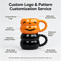 Tasse à Latte en Céramique à Finition Mate Premium Thème Halloween Grande Capacité 16oz Emballage Sûr pour Décoration de Table de Desserts de Mariage