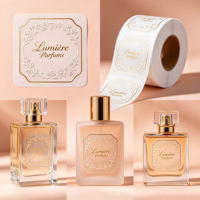 Autocollants personnalisés en vinyle imperméables et résistants à l'huile avec impression dorée pour l'emballage de flacons de parfum