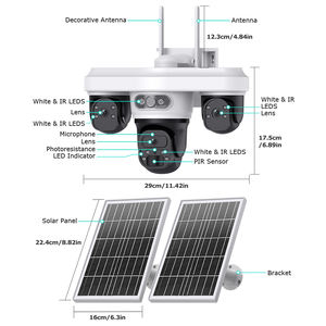 Caméra de sécurité solaire 4G AOV à trois objectifs, étanche, pour extérieur, enregistrement 24h/24, avec batterie et connexion IP - Product Image 5
