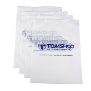 Chenghua Frosted Transparent Zipper Bag Custom Printed Logo PE Resealable Sweater Packaging Bag - Product Image 2