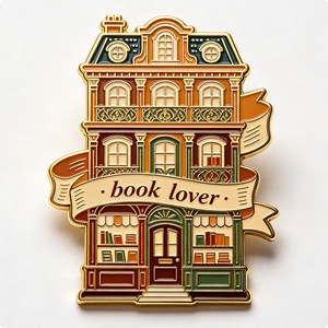 Pin de solapa de metal esmaltado para amantes de los libros, insignia de biblioteca y librería, de una sola cara, accesorio de moda, regalo, recuerdo - Product Image 2