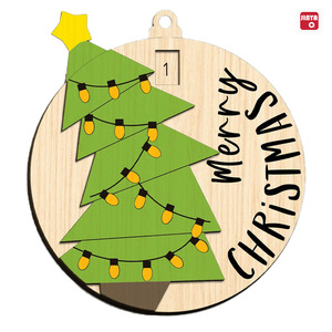 Chất Lượng Cao Tự Làm Đầy Màu Sắc Cây Giáng Sinh Đồ Trang Trí Bằng Gỗ OEM/ODM Chào Mừng Bạn Câu Đố Ghép Hình Loạt Bán Sỉ Giá - Product Image 4