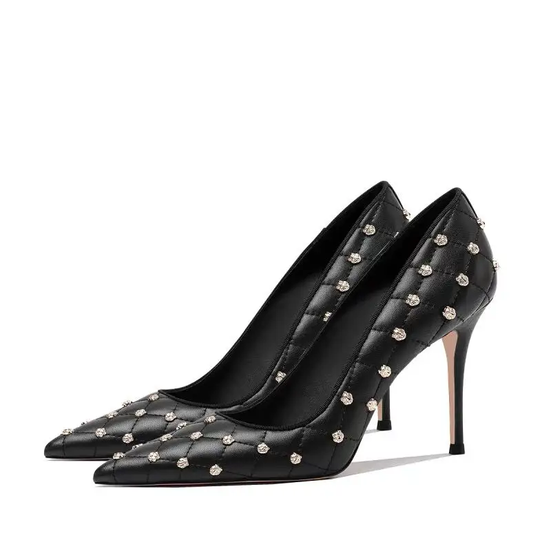 Custom women's shoes 2023 pumps stiletto shoe black heels fashion custom logo wholesale high heels shoes for women new styles