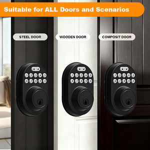 Serrure intelligente WiFi à pêne dormant avec mot de passe Porte d'entrée intelligente avec levier pour porte en bois - Product Image 3