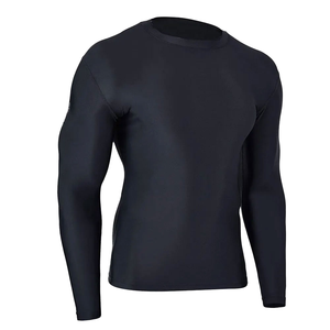 <b>Men's</b> Black Long Sleeve Rash Guard Quick Dry Polyester <b>Shirt</b> Adult Fit <b>Men</b> Rash Guards <b>Compression</b> For sale with Fast Delivery - Product Image 2