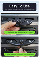 Support portable pour voiture avec fente CD, double support pour téléphone et tablette, flexible, rotation à 360°, bras mécanique, pour appareils de 4 à 12,9 pouces