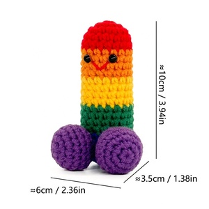 Jouets en peluche tricotés à la main en forme de pénis masculin, transfrontaliers, pour Halloween, amusants et pour le soutien émotionnel - Product Image 6
