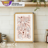 Décoration Murale en Toile de Jute, Nouvelle Tendance, Menu Alimentaire Personnalisé, Plaque Peinte en Cuir PU Imprimée UV pour la Maison, la Cuisine, le Restaurant, le Bar