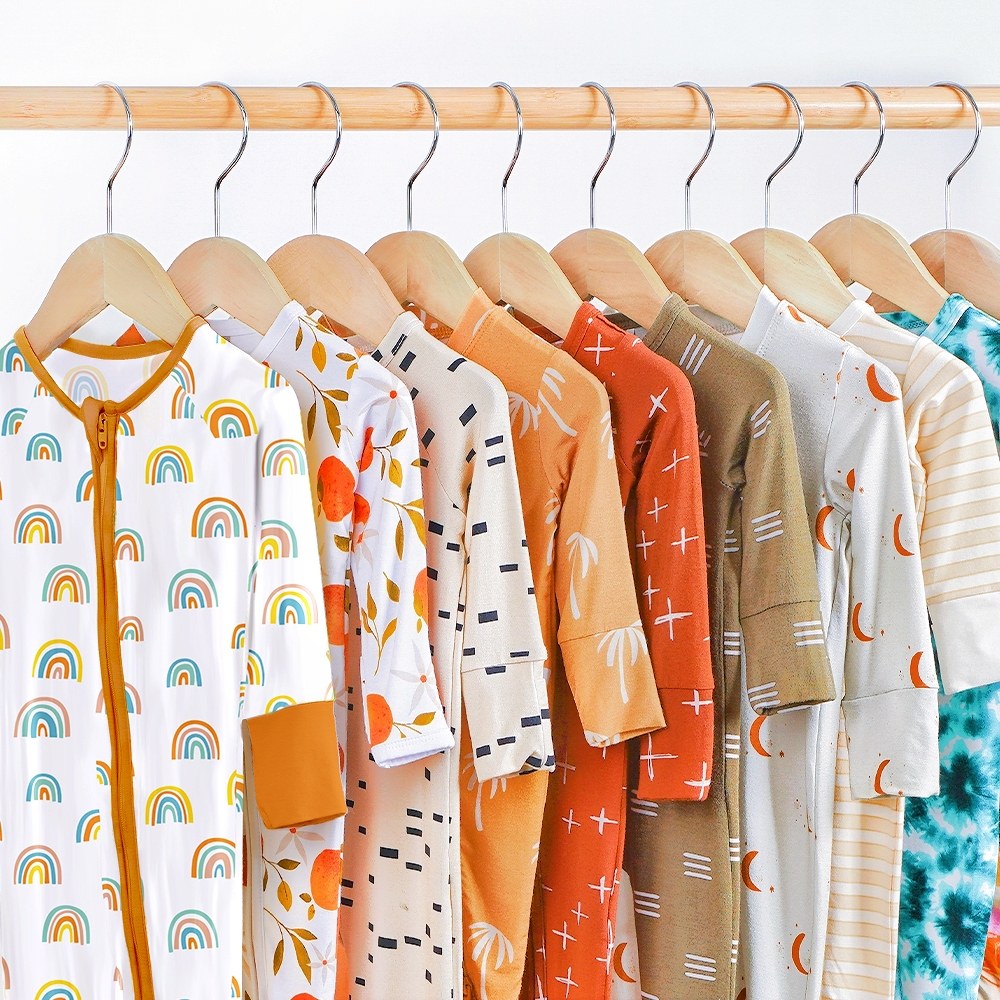 Wholesale Custom Printing Baby Bamboo Pajamas Infant Sleeper Toddler Long Sleeve Jumpsuits Newborn Rompers