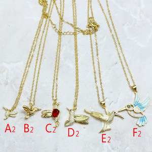 Pendientes con colgante de pájaros, joyería micro pavimentada de circonio, <span class=keywords><strong>collar</strong></span> con colibrí, 2022 - Product Image 3