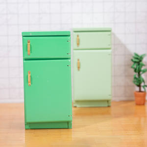 1:12 DIY casa de muñecas de madera modelo en miniatura Mini escena de cocina con refrigerador de doble puerta casa de juegos para muñecas - Product Image 3