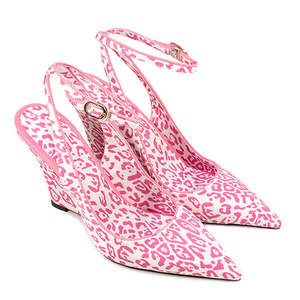 Escarpins à talon compensé grande taille 45 pour femme, imprimé léopard, à boucle cheville, bout pointu, chaussures habillées, sandales colorées pour le bureau - Product Image 6