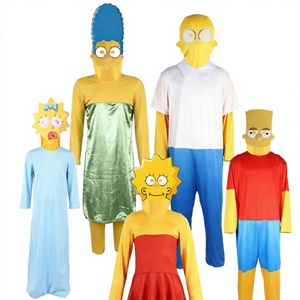 Conjunto de Disfraces de Personajes de Dibujos Animados Unisex, Disfraz de <span class=keywords><strong>Homer</strong></span>, Marge, <span class=keywords><strong>Bart</strong></span> y Lisa para Fiestas Familiares, Halloween, Actuaciones en Escenario - Product Image 1