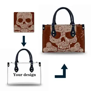 Designer No MOQ All Over Print Tote Bags Small Tote Bags With Custom Printed Logo Luxury Handbag Manufacturer