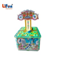 LIFUN Table de jeu d'arcade commerciale Poke-A-Mole pour 2 joueurs, à monnayeur, type kiosque de jeu de frapper le hamster, avec option de distribution de tickets, pour centres commerciaux et enfants