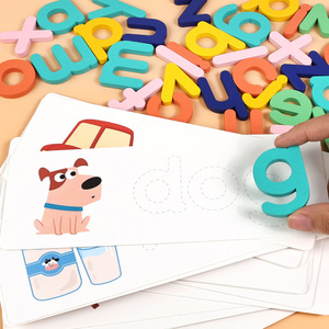 Juguetes Educativos de Aprendizaje de Combinación de Dibujos Animados Personalizados, Bloques de Construcción de Alfabeto de Madera para Niños y Niñas, Juegos de Ortografía en Inglés - Product Image 5