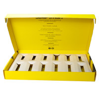 Caja de Embalaje Ecológica Corrugada con Logotipo Amarillo Personalizado para Envío de Suplementos Deportivos con Protección Interna para Frascos y Botellas