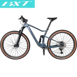 29er全悬挂全自行车旅行100毫米XC山地悬挂自行车Shimano M5100碳纤维轮对MTB自行车