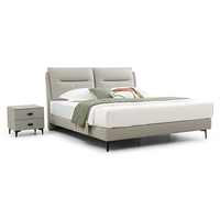 Lit Modulaire Confortable en Cuir Luxe Moderne Taille King/Queen avec Revêtement Doux et Garantie de 3 Ans pour Appartement et Chambre à Coucher