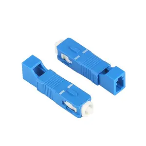 Konverter adaptor serat optik hibrid LC/UPC Female ke SC/UPC Male, adaptor serat optik 9/125 Mode tunggal