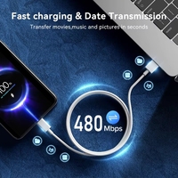 Câble USB Type C 6A 66W Super Rapide pour la Charge et le Transfert de Données, Cordon Tressé pour Smartphone, Tablette, Ordinateur Portable
