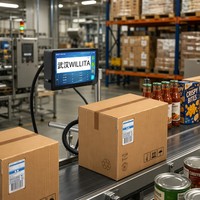 Imprimante jet d'encre TIJ en ligne de 12,7 mm à 101,6 mm, écran tactile 7 pouces, machine d'impression automatique de codes par lots, approvisionnement direct usine