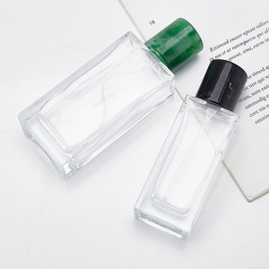 Flat Square Transparent Glass Perfume <b>Spray</b> <b>Bottle</b> Bayonet Closure Simple Portable <b>Empty</b> Cosmetic Refill Container - Product Image 2