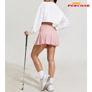 カスタムロゴレディースレディースハイウエストアスレチックゴルフスカートスカートスポーツウェアプレミアムレイヤーパターンテニススカート - Product Image 4