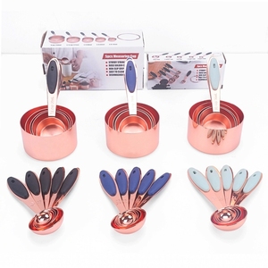 10 cái thiết lập với mềm Silicone xử lý thép không gỉ từ hai mặt đo ly thìa cho tiện ích nhà bếp - Product Image 1