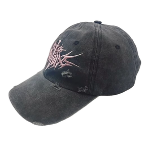 Tùy chỉnh bán buôn thoáng khí không có cấu trúc sáu bảng rửa bông CHA mũ mềm Retro tự nhiên nhăn cổ điển Dobby phổ biến - Product Image 2