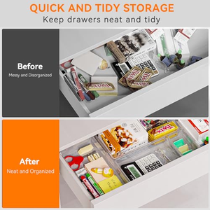 25 Pcs Desk Drawer Organizer Set 4-Size Bathroom Drawer Tray Dividers Versatile <b>Storage</b> <b>Bins</b> for Makeup Kitchen Utensil Office - Product Image 4