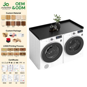 JQ wasserdichte halbautomat ische Waschmaschinen abdeckung und Bambus wasch trockner Arbeits platte für Nutzraum - Product Image 1
