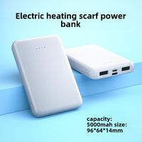 Batterie externe compacte 5W à logo personnalisé, chauffante, portable, 5000mAh, USB Type-C, alimentation mobile pour vêtements, mini, en plastique
