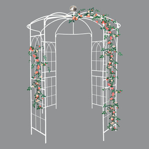 Entrepôt USA - Édition Été 2026 - Grande Vente - Arche de Jardin Métallique et Pavillon de Jardin en Fer pour Décoration de Fête - Blanc Crème - Product Image 1